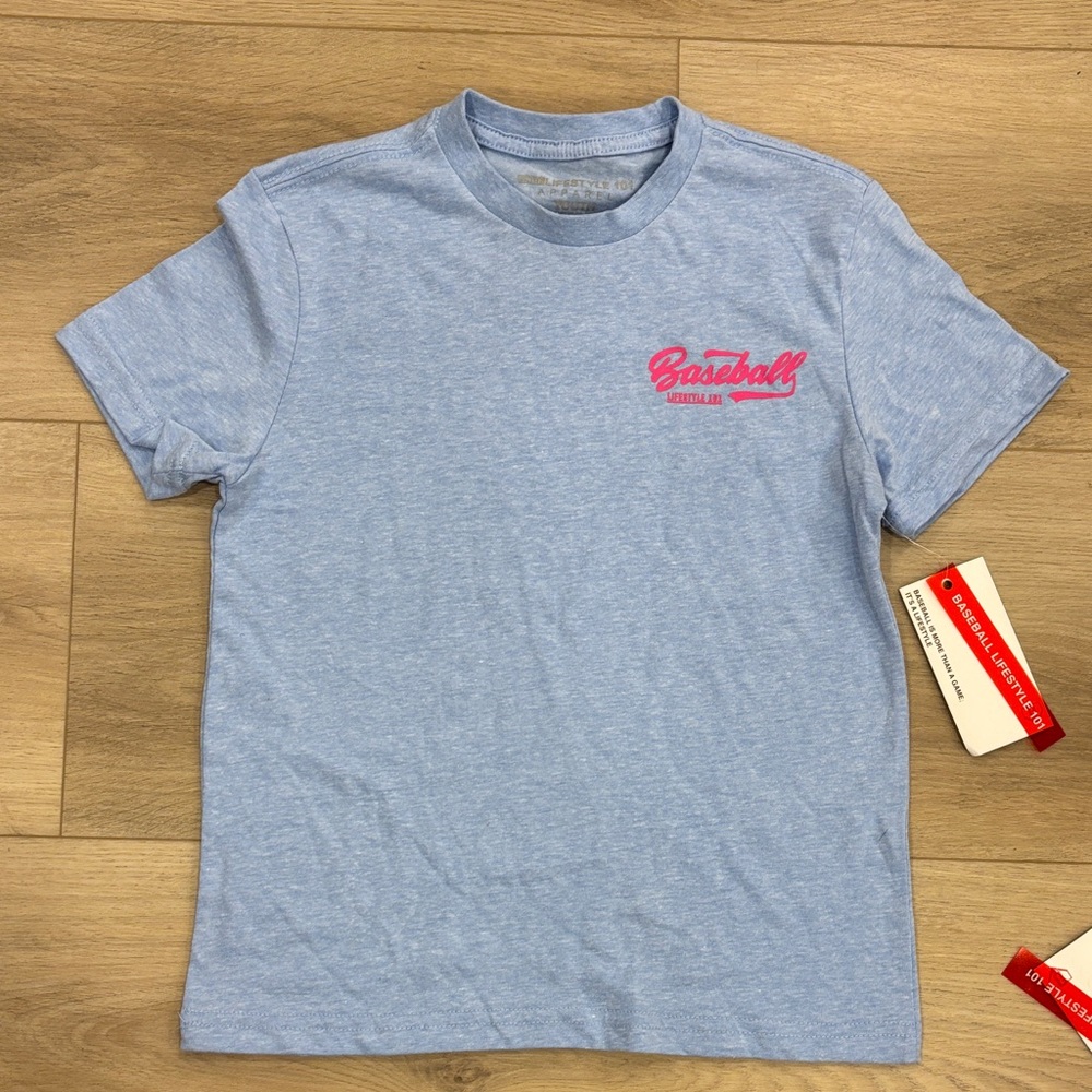 Baseball lifestyle Graphic Kids T-Shirt - Light Blue